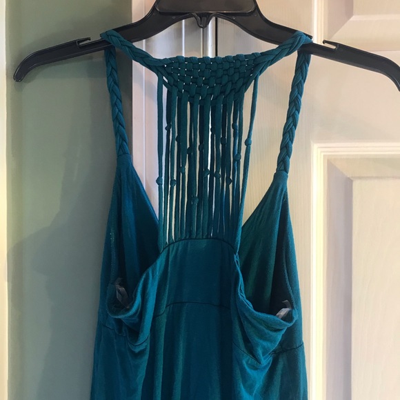 Lush Turquoise Detailed Tunic Dress Medium - Picture 5 of 5